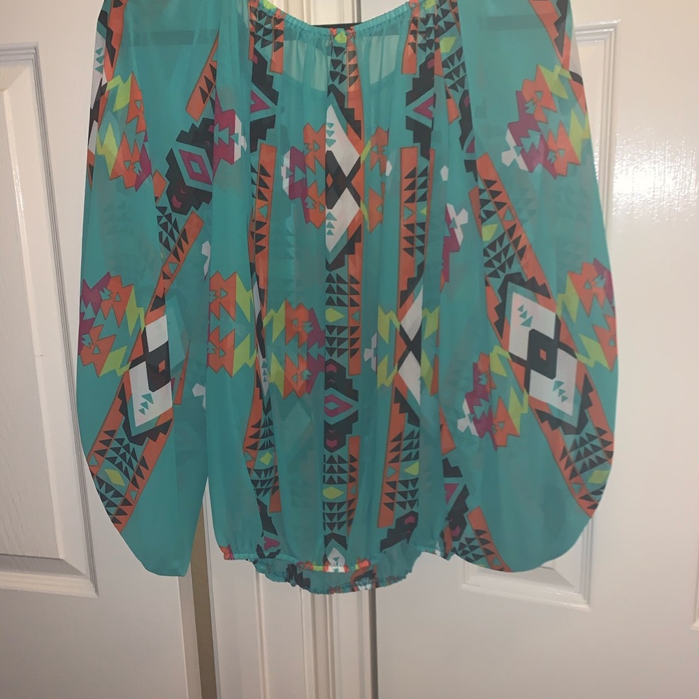 Sheer Aztec print top